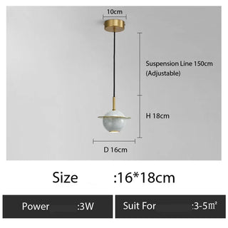 Copper Pendant Light – Minimalist Polished Copper Finish LED Bedroom Lighting