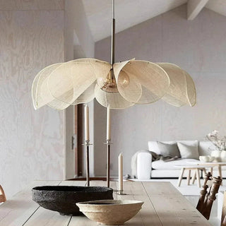 Modern Pendant Light – Rattan Pendant Lamp With Black Metal Frame, Adjustable Hanging Light