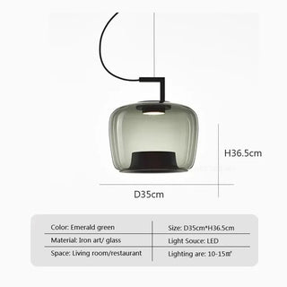 Art Deco Pendant Light – Stone Glass LED Pendant Lighting | Polished Chrome Finish