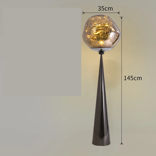 Lava Ball Floor Lamp – Decorative Aluminum Base With Acrylic Globe Light