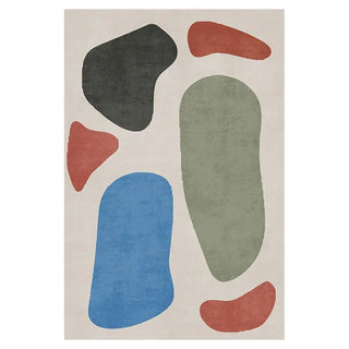 abstract art rug italian luxury rectangular woven non slip quick drying carpet front view
