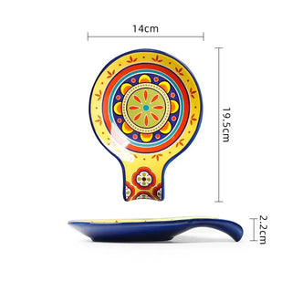 hand-painted ceramic dinnerware earthworks artisan crafted porcelain plates bowls set macro view