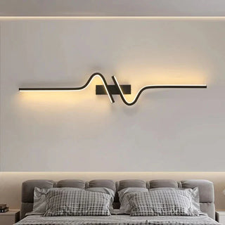 Black Aluminum Wall Sconce – Spiral Light Fixture | Modern LED Lighting
