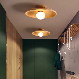 Wood Ceiling Light – Modern Natural Wood Lighting With Warm Ambient LED Illumination