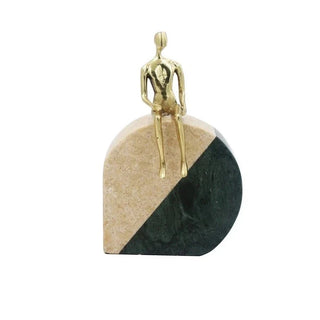 marble bookends luxury brass handcrafted natural marble decor close-up