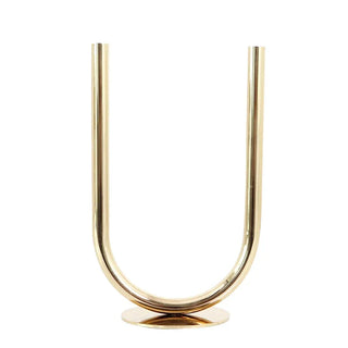 minimalist candlestick holder gold iron handcrafted candle stand elegant decor front view