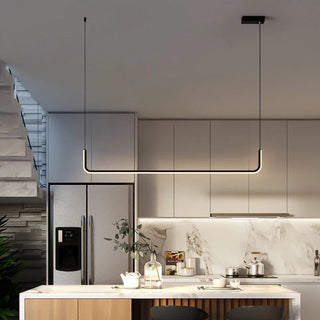 Black Gold Pendant Light – Modern LED Pendant Lamp with Adjustable Height and Remote Control