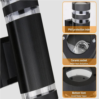 Waterproof Outdoor Wall Light – LED Energy Efficient Black Metal Sconce