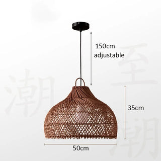 Rattan Pendant Light – Bamboo Woven Lamp with Eco Friendly LED Lighting