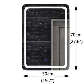 LED copper glass defogging smart bathroom mirror detail