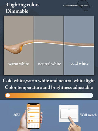 Dimmable LED Pendant Light – Ash Wood Pendant With Touch Switch & Adjustable Brightness