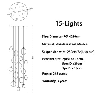 Copper Marble Chandelier – Modern Ceiling Light With Warm Ambient Lighting