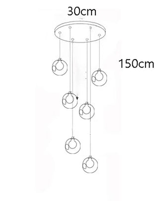 Art Deco Pendant Light – Iron Dining Room Lighting with Adjustable Brightness
