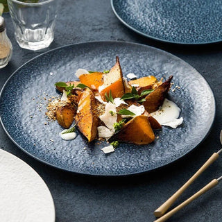 ceramic dinner plates earthworks handcrafted textured porcelain dinnerware side view