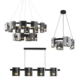 Modern Glass Pendant Light – Square Pendant Light with Clear Glass Shade & Iron Frame