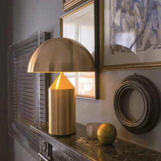 Gold dome Atollo lamp front — LED touch switch design