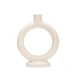scandinavian candle holder minimalist ceramic round holder stick candles front view