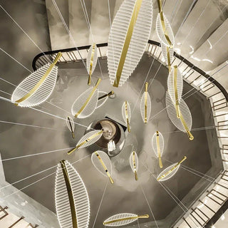 LED Crystal Chandelier – Modern Leaf Design Light | Energy Efficient Living Room Lighting