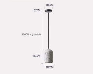 Vintage Pendant Light - Industrial Pendant Lamp with Cement Lampshade & Warm LED