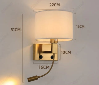 LED Fabric Wall Light – Adjustable Reading Lamp With Soft Lampshade & Warm Frame