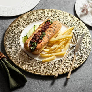 ceramic dining plates earthworks luxury porcelain dinnerware set handcrafted white gold set view
