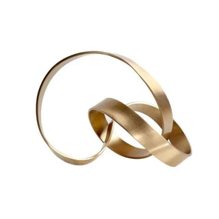 metal gold knot sculpture handcrafted elegant home accent decorative metal art front view