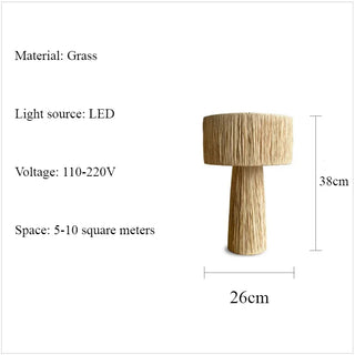 Woven Wicker Floor Lamp – Japanese Style LED Light With Natural Fabric Shade