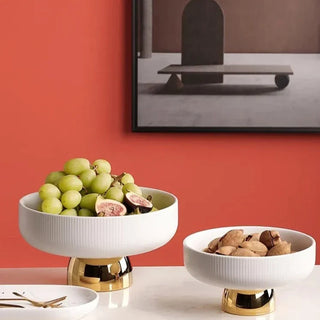 luxury ceramic bowl earthworks handcrafted french high footed porcelain fruit dish detail