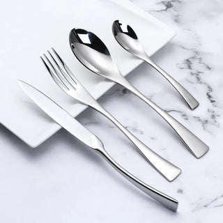 sardinia cutlery set rust resistant stainless steel fishtail forks elegant flatware side view