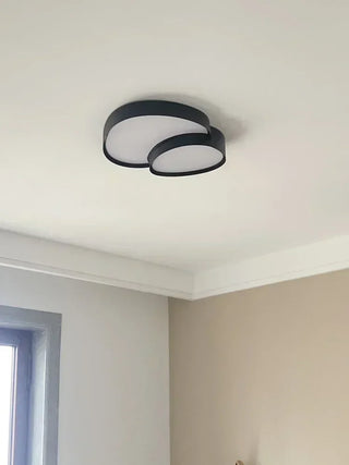 Black Iron Ceiling Light – Modern LED Surface Mount Fixture for Living Room
