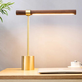 Bamboo Bedside Lamp – Minimalist LED Table Lamp with Iron Base & Warm Light