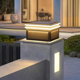 Outdoor Solar Lamp – Square Stainless Steel LED Garden Light | Weather Resistant Design