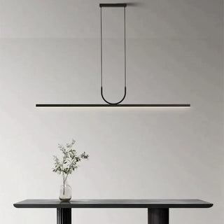 Contemporary Pendant Light – Adjustable Suspension Black Finish LED Lighting