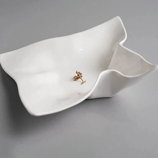 ceramic serving plate earthworks handcrafted porcelain dinnerware large elegant tableware set view
