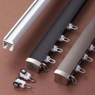 invisible curtain track premium aluminium rail silencing strip modern macro view