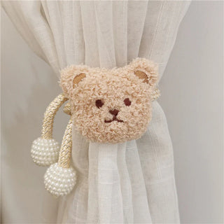 teddy tieback curtain holders cotton tiebacks flower design detail