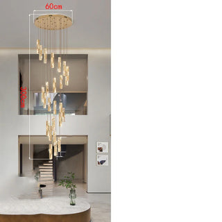 Lustre Moderne en Cristal – Suspension Élégante pour Salon avec Éclairage LED Intégré