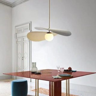 Modern overlap pendant in living room — designer metal hanging lamp
