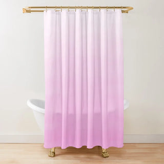 eco-friendly ombré pink polyester mold resistant waterproof shower curtain front view