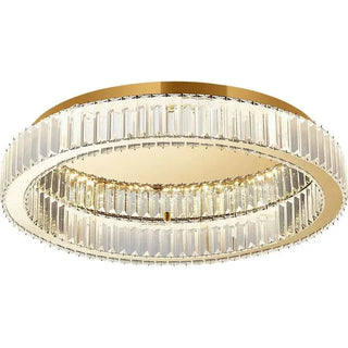LED Ceiling Light – Modern Gold Finish Crystal Lamp with Adjustable Warm Ambient Lighting
