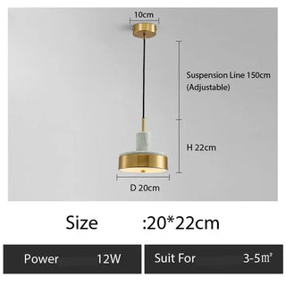 Copper Pendant Light – Minimalist Polished Copper Finish LED Bedroom Lighting