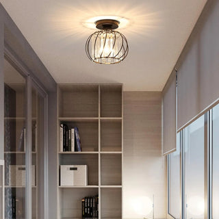 Vintage Ceiling Light – Black Steel Fixture | Energy Efficient Dining Room Lighting