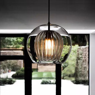 Painted Glass Pendant Light – Elegant Beehive Pendant Lamp with LED Lighting