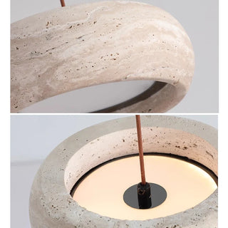 Yellow Travertine Pendant Light – Modern Ceiling Lamp for Living & Dining Rooms