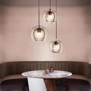 Painted Glass Pendant Light – Elegant Beehive Pendant Lamp with LED Lighting