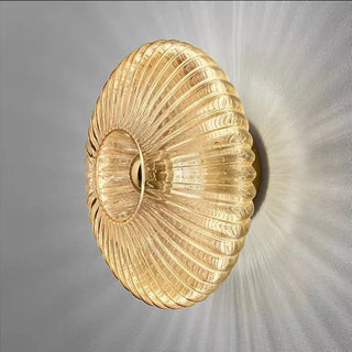 Glass Stone Wall Lamp – Sculptural Wall Light with Warm Amber Glow & E27 Bulb