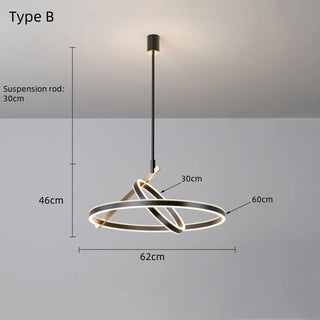 Double Ring Ceiling Light – Modern Aluminum Ring LED Ambient Lighting Fixture