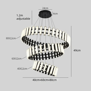 Modern Iron Chandelier – Circular LED Lighting Fixture for Living Room | Easy Install