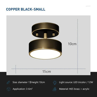 Copper Ceiling Light – Modern Brushed Copper Fixture for Living Room Lighting