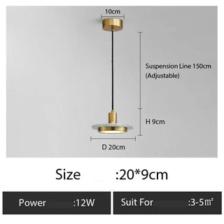 Copper Pendant Light – Minimalist Polished Copper Finish LED Bedroom Lighting